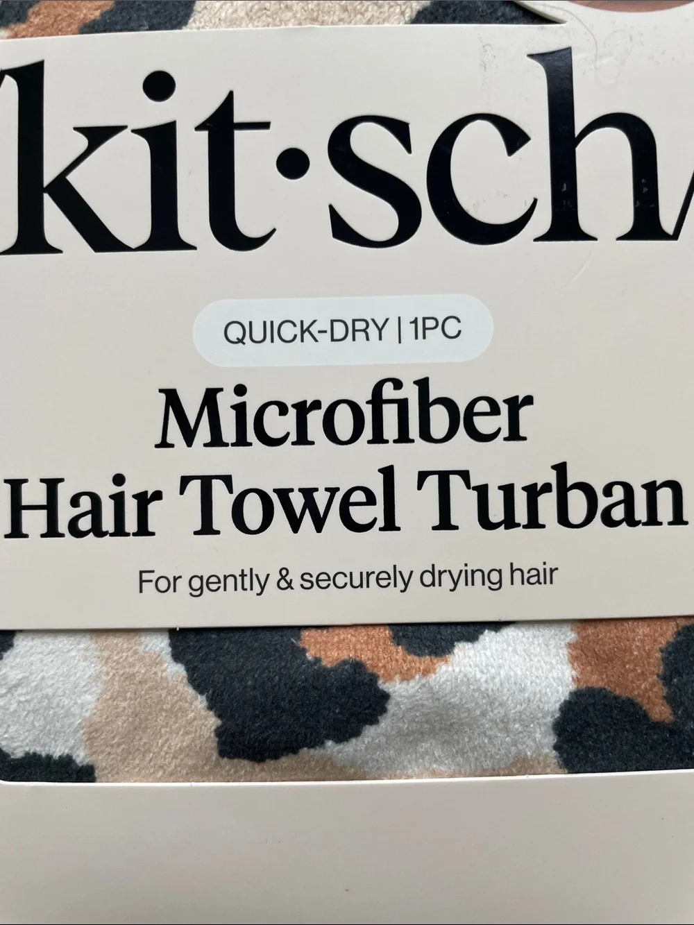 Kitsch Microfiber Hair Towel Turban - Black, Brown, Cream